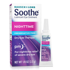 Soothe Eye Ointment packaging box shows sterile design