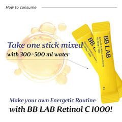 BB LAB Vitamin C powder scoop ready for brightening and antioxidant support.