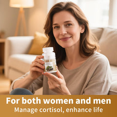 BBEEAAUU cortisol bottle side view highlights non-GMO formula.