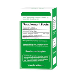 BBETTER UricUrja capsules label close-up emphasizes natural uric acid balance