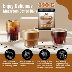 B BEWORTHS instant coffee cup showcases quick brain-boosting ritual.