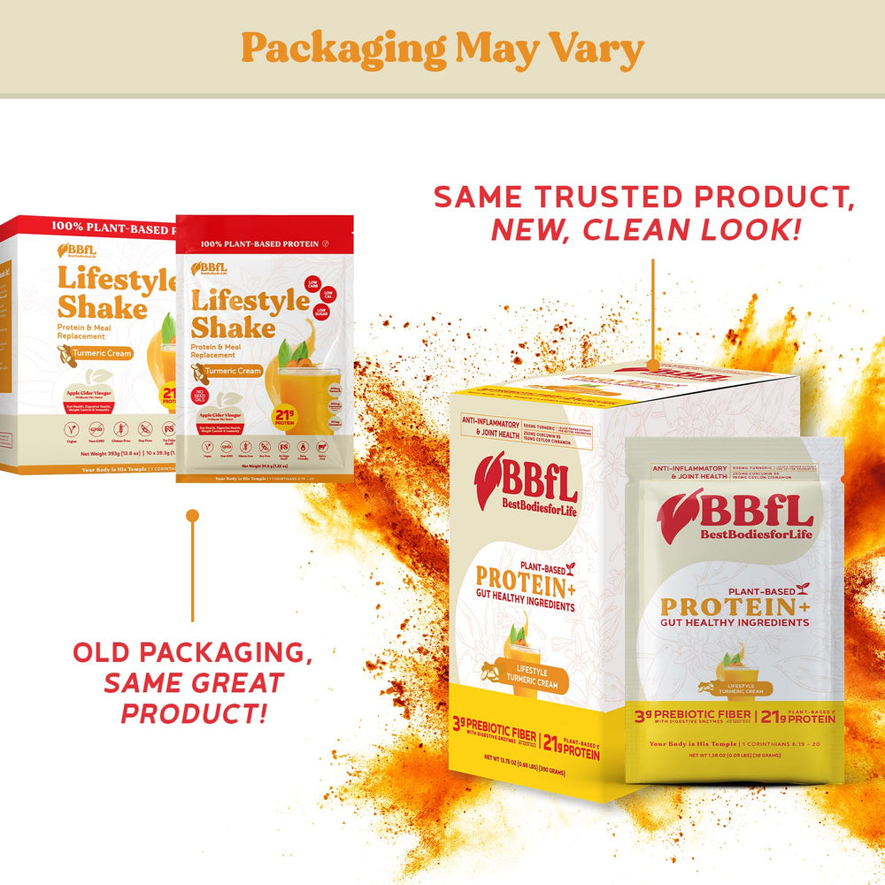 BBfL Plant-Based Protein Shake pour illustrating a smooth, creamy texture
