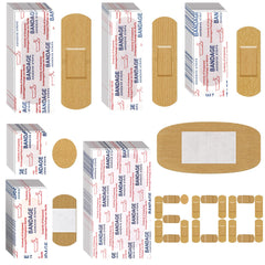 BBTO bandages assorted elastic fabric 600-pack for quick wound care
