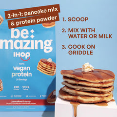 BE AMAZING IHOP pancakes flavor protein shake bottle on display