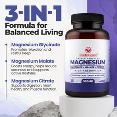 BeElevated Triple Magnesium capsules close-up ready for relaxation support.