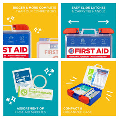 Be Smart Get Prepared home setup showing family-friendly compact first aid kit.