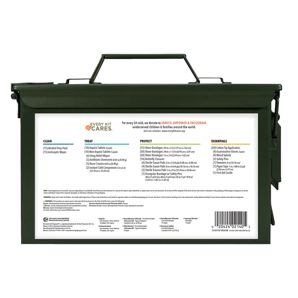 Be Smart Get Prepared 270-piece kit in a comprehensive first aid setup.
