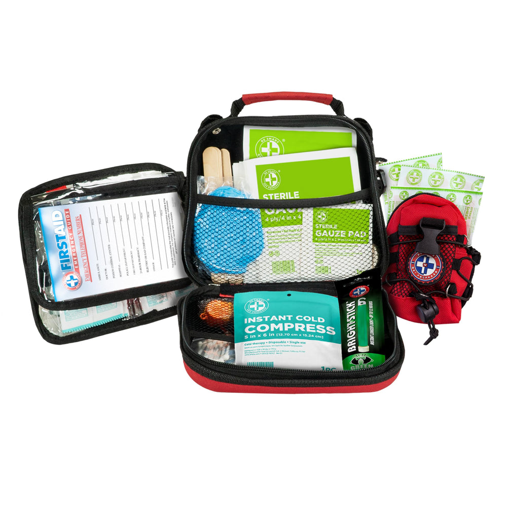 Be Smart Get Prepared case interior organization shows quick-access compartments.