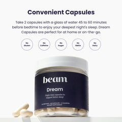 Beam Dream third-party testing seal indicating quality and safety for sleep support