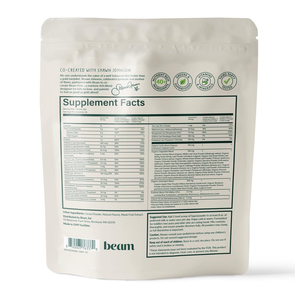 Beam Kids Multivitamin Powder beverage ready after mixing for easy routine