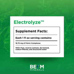 BEAM Minerals Electrolyze liquid in water glass ready for easy hydration.