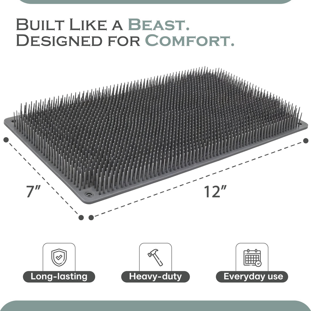 Bear Brush backscratcher with two bristle options for customizable comfort.