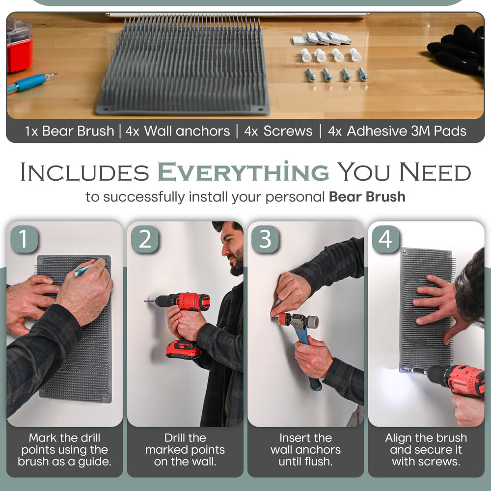 Bear Brush backscratcher easy-install makes any room instantly ready.