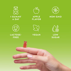Bears with Benefits gummies in a morning routine shot for daily vitality.