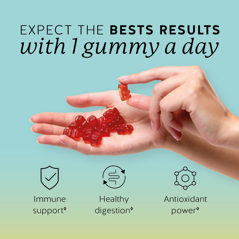 Bears with Benefits Apple Cider Vinegar Gummies ingredients label shows vegan, non-GMO formulation.