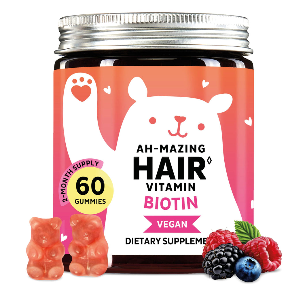 Bears with Benefits Biotin Gummies show a hair-focused view for healthier-looking growth.