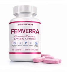 BEAUTIFYEM FEMVERRA bottle-front highlighting premium formulation for mature skin