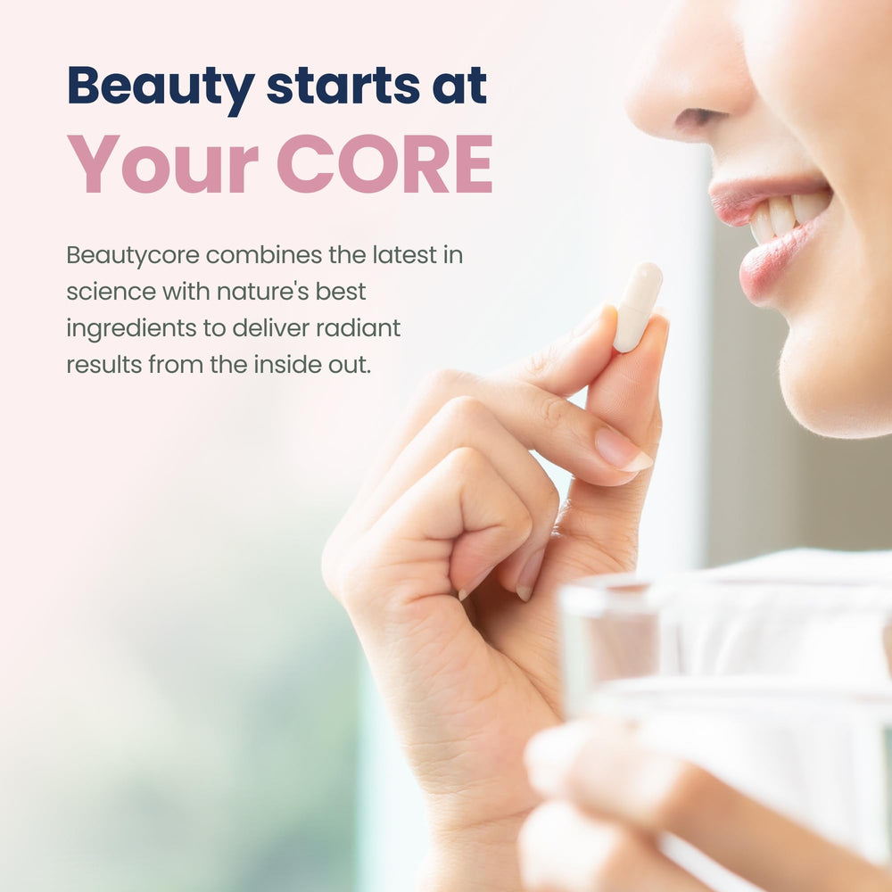 Beautycore packaging — clean design for beauty from within.