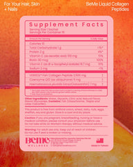Close-up of peach-flavored liquid pouring into a glass