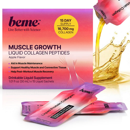 BeMe proteína líquida en sobres para dosis rápida y soporte muscular en movimiento.