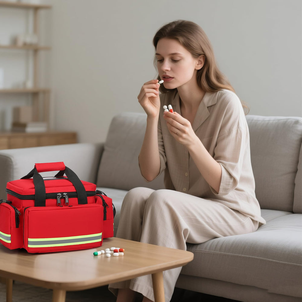 Be-Better First Aid Bag rear pocket keeps essentials secure.