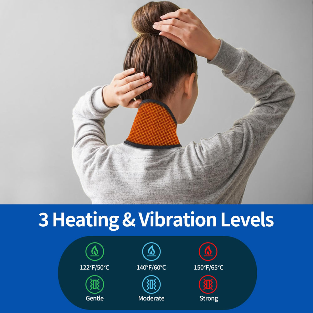 BEDHUM neck heating pad massage feature with vibration for relaxing relief.