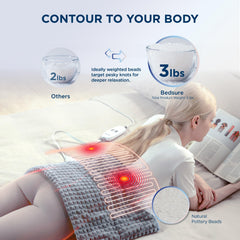 Bedsure blanket-like design drapes easily for targeted relief.