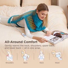 Bedsure wrap heating pad shows PTC and NTC technology for even heat