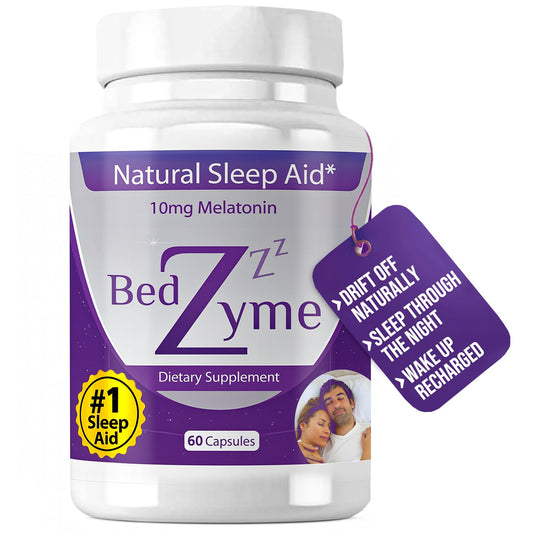 BedZyme Sleep Aid bottle for easy nightly dosing and calm evenings