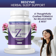 BedZyme Sleep Aid capsules ready for a 2-capsule nightly dose