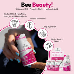Bee & You collagen shot with propolis extract bottle for antioxidant support