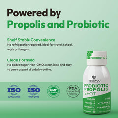 Bee & YOU Propolis Shot with ginger root detail for refreshing zing