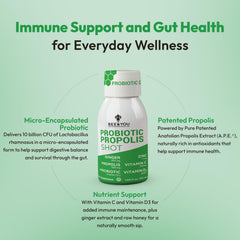 Bee & YOU Propolis Immune Shot label highlights vitamins C and D3