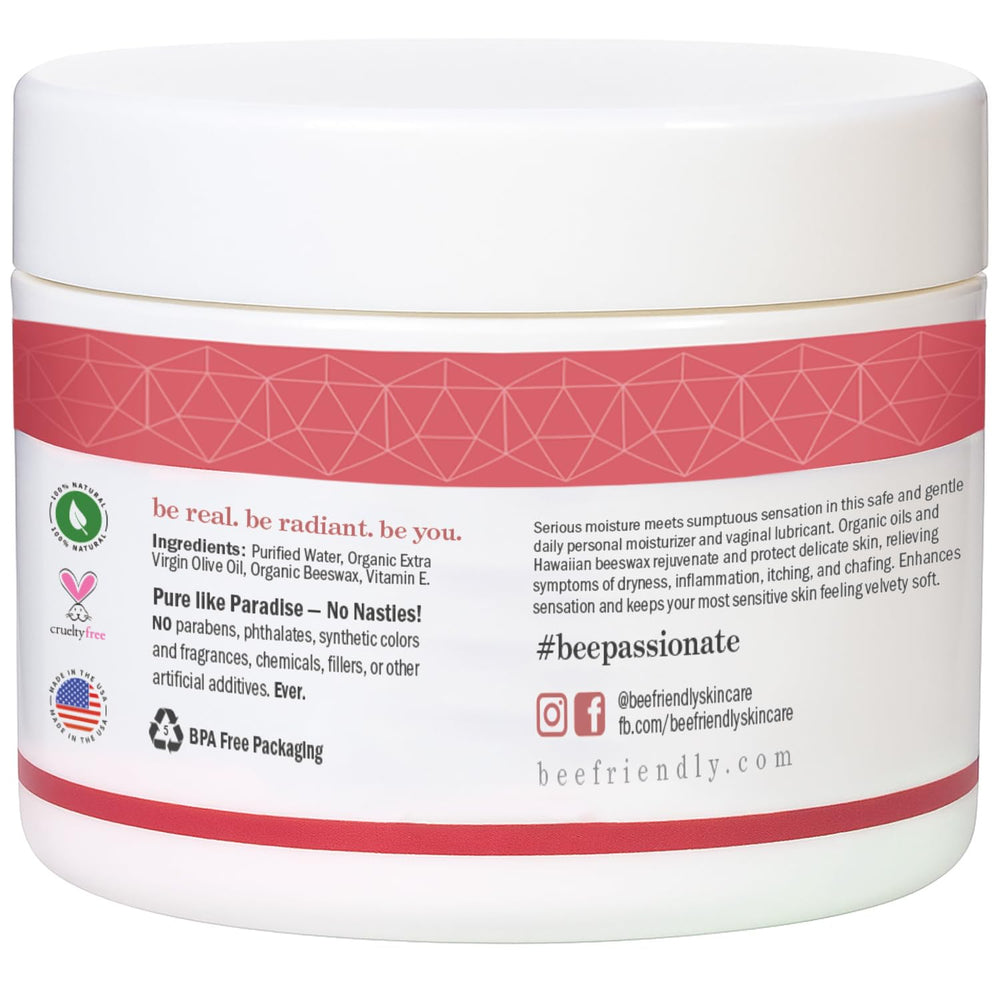 BeeFriendly fragrance-free formulation display communicates simple, irritation-free care.