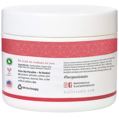 BeeFriendly fragrance-free formulation display communicates simple, irritation-free care.