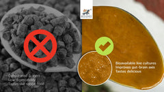 Beeghee ingredients—fermented pollen, honey, and propolis—showcased as natural, nutrient-dense components