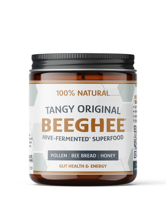 Beeghee live probiotic bee bread jar with living cultures for gut health