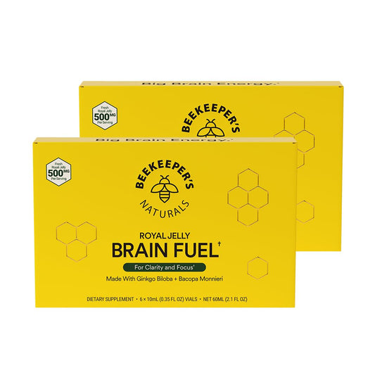 Beekeeper's Naturals B.LXR Brain Fuel bottle for on-the-go focus and memory support.