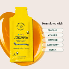 Beekeeper's Naturals Kids Immune liposomal Vitamin C with kid-friendly flavor for daily use.