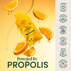 Beekeeper's Naturals Kids Immune sachets ready to squeeze into drinks.