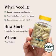 Beekeeper's Naturals propolis extract capsule contributing to seasonal care