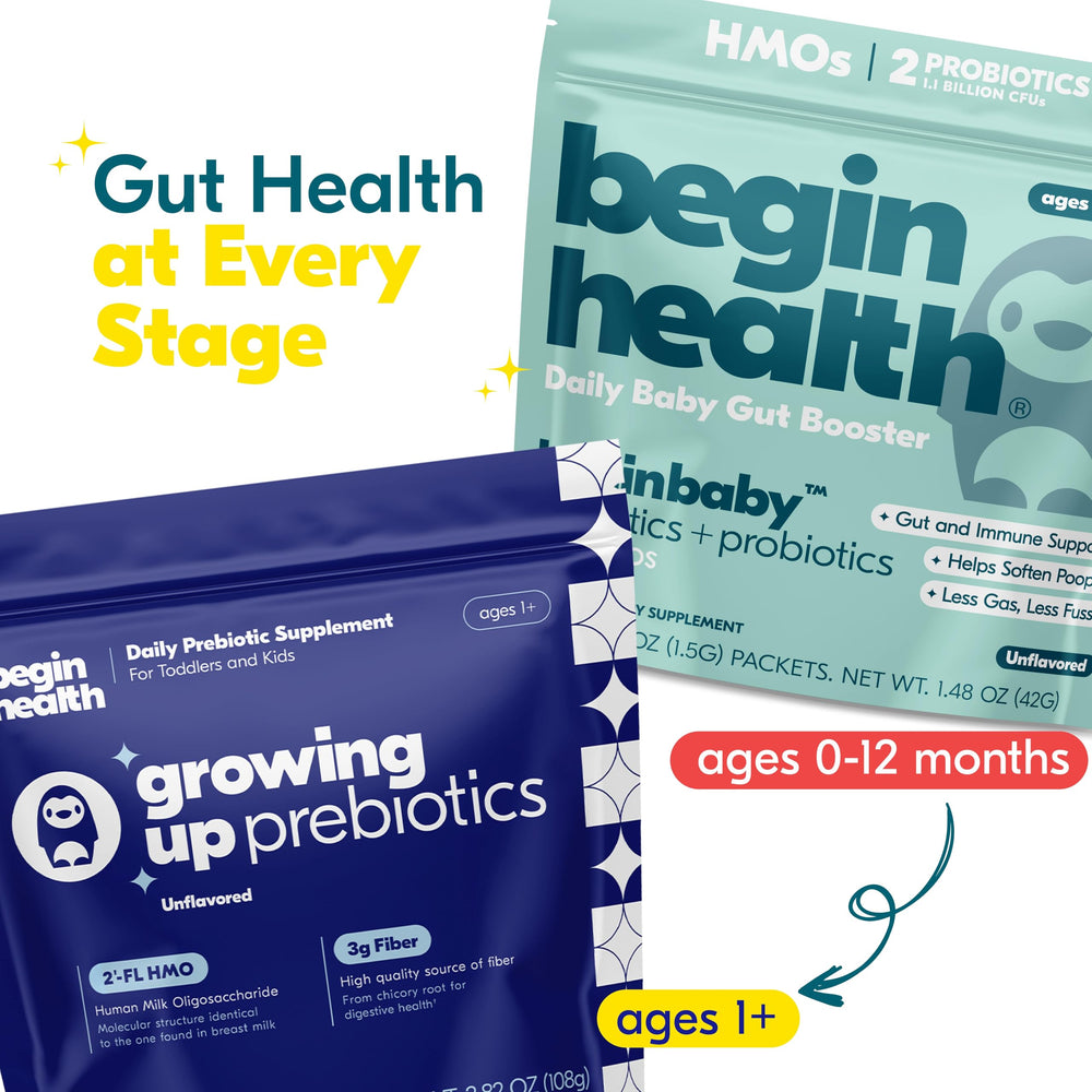 Begin Health BeginBaby 28-packet resealable pack for on-the-go feeding.