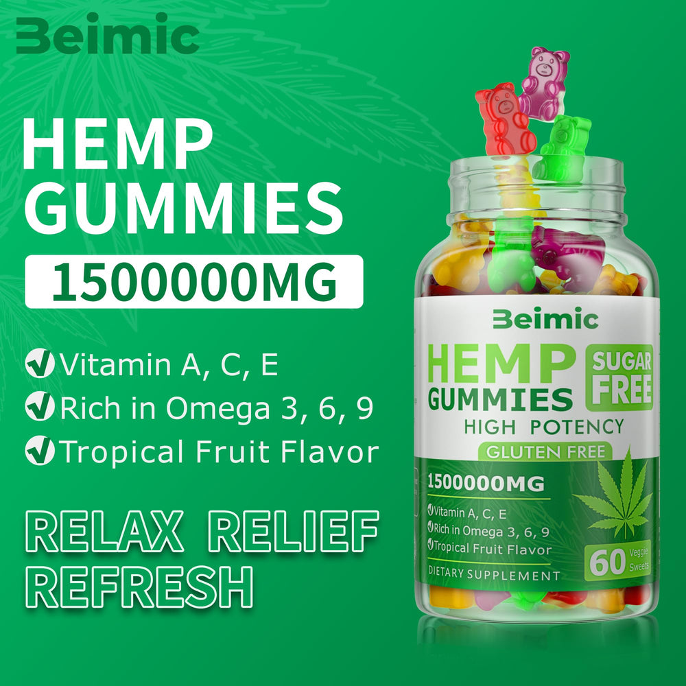 Travel-friendly BEIMIC Naturals Gummies bottle on display