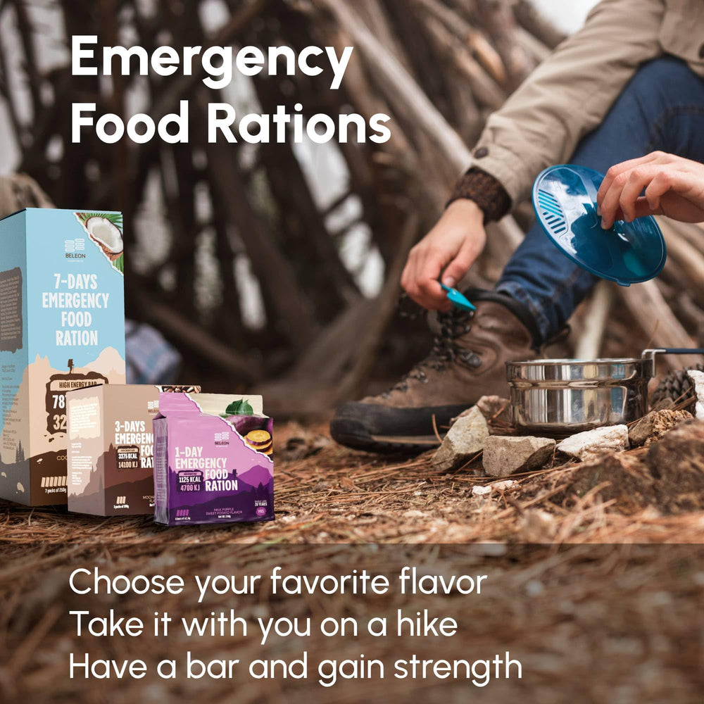 Beleon seven-block ration display, compact energy for travel.