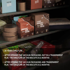 Beleon vacuum-sealed biscuits packaging for rugged transport.