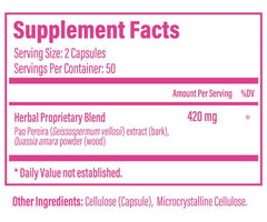 Close-up of Beljanski Pao V FM capsules highlighting quality.