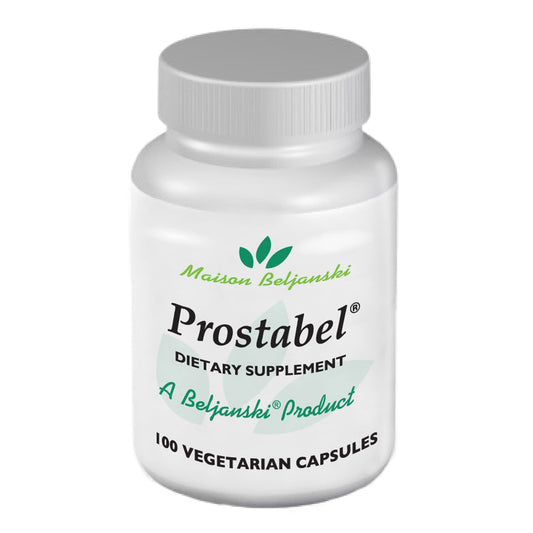 Beljanski Prostabel bottle pour demonstrates easy daily usage for urinary comfort.