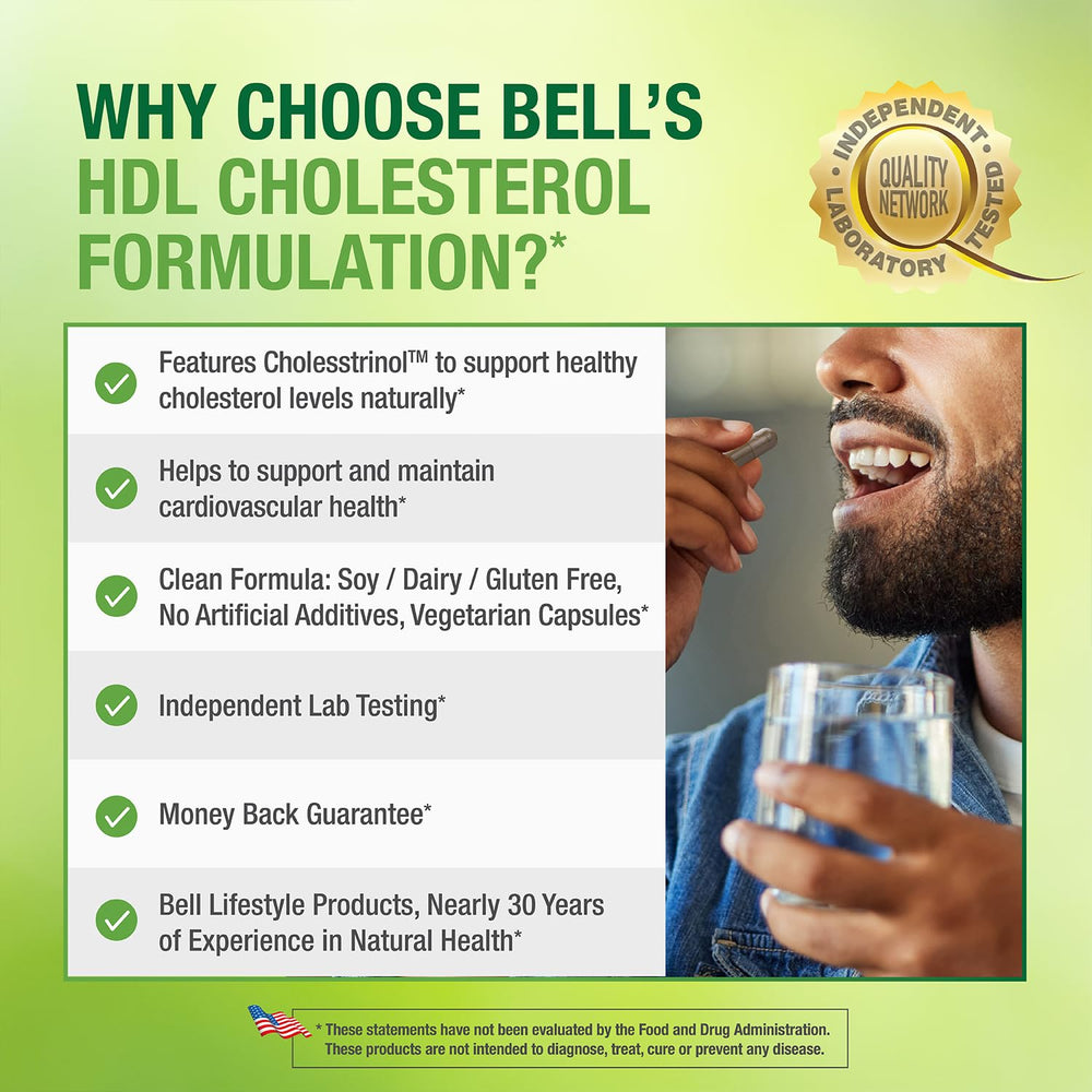 Bell HDL Cholesterol Formulation capsule close-up focusing on high absorption design