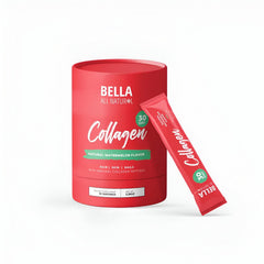 Bella All Natural Watermelon Collagen sachet closeup for on-the-go wellness