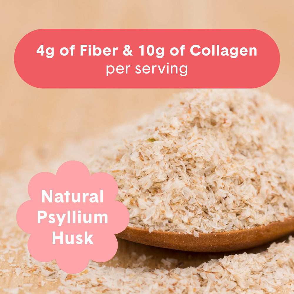 Bellway Super Fiber Powder bag closeup highlighting ingredients.